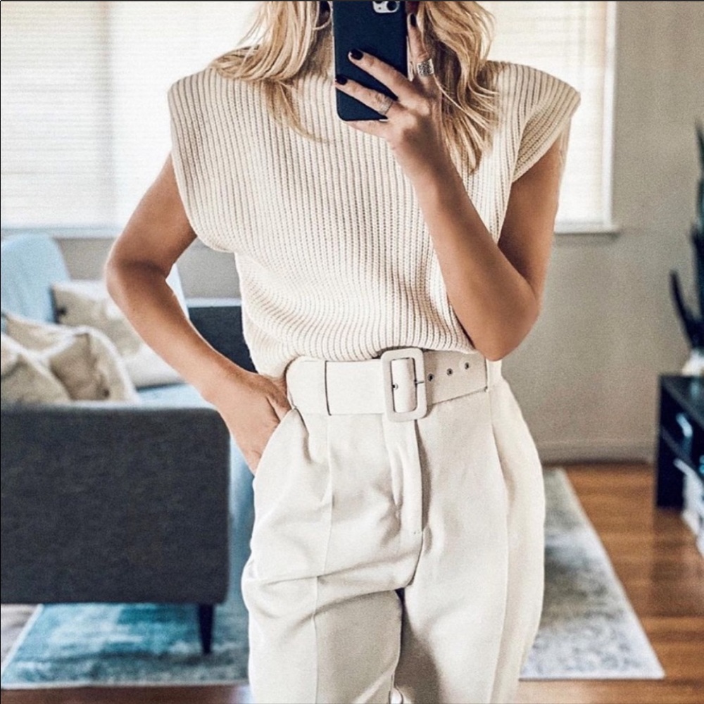 ZARA padded shoulder knit